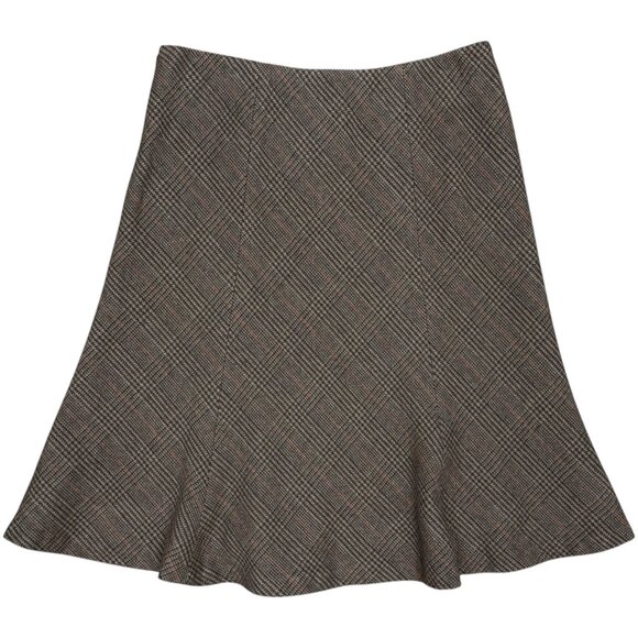 EUC Women's RALPH LAUREN Chaps Tweed Wool-Blend Plaid Swing Skirt | Size 14 - Picture 1 of 8